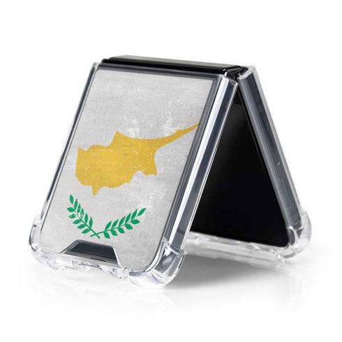 Cyprus Flag Distressed Galaxy Z Flip5 5G Clear Case